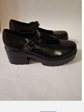 Seychelles Black Patent Platform Mary Jane Heels